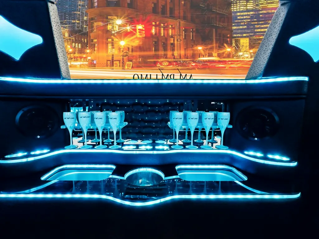 image of 10 passenger Cadillac CT5 limousine wet bar