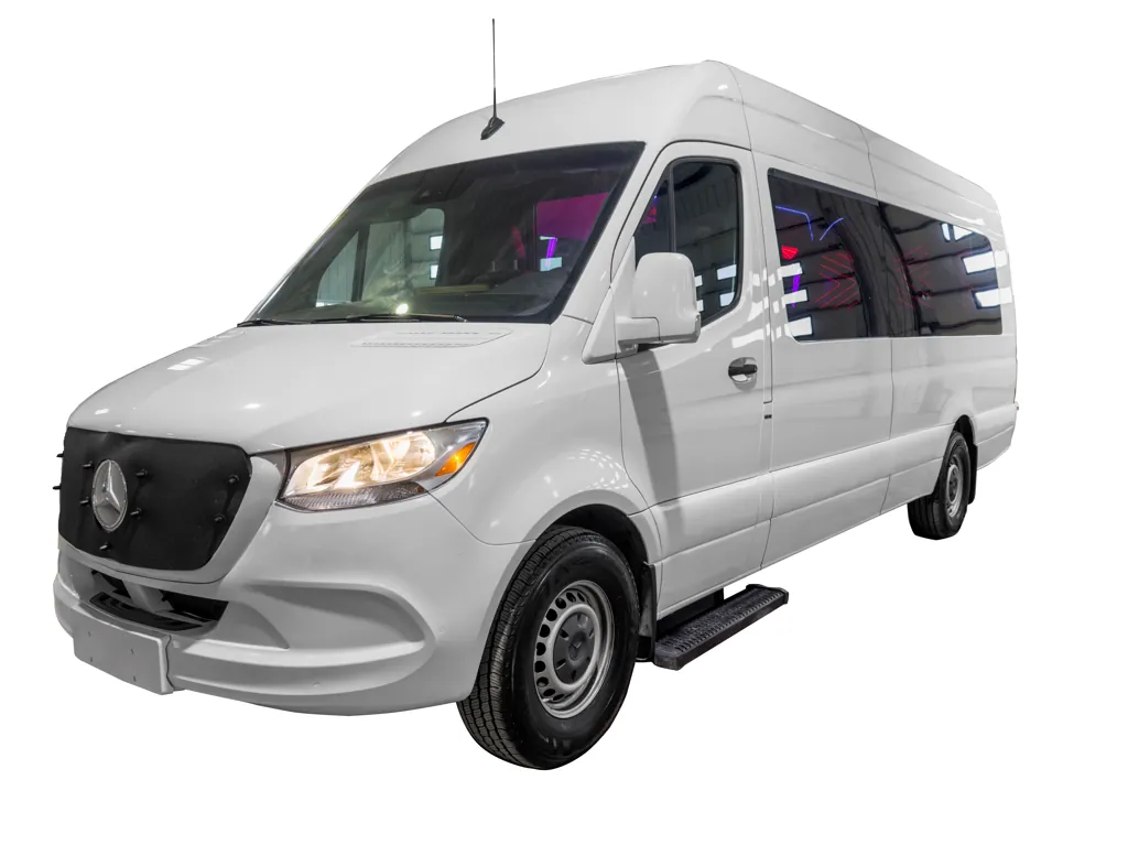 image of 20 passenger party bus exterior front driver side