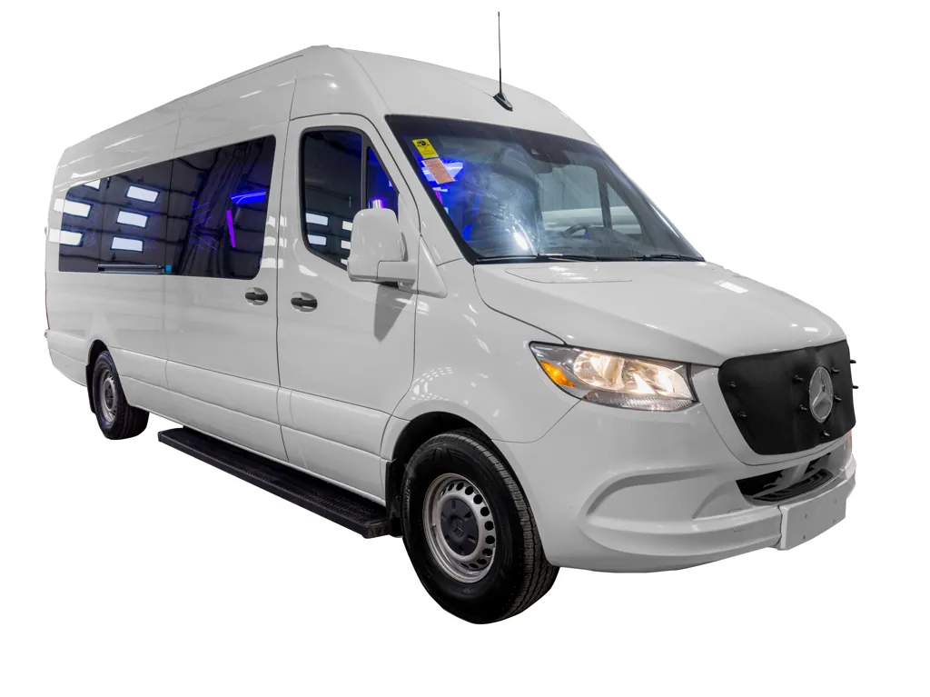 image of 20 passenger party bus exterior front passenger side