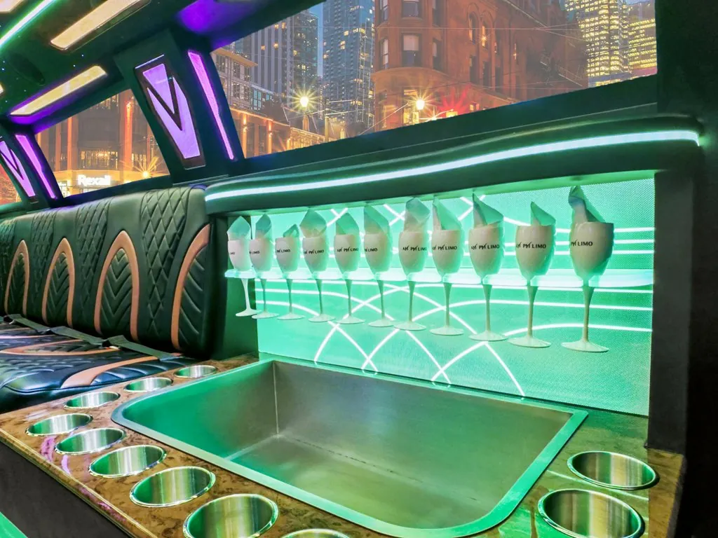 image of 20 passenger Cadillac Escalade stretched limousine